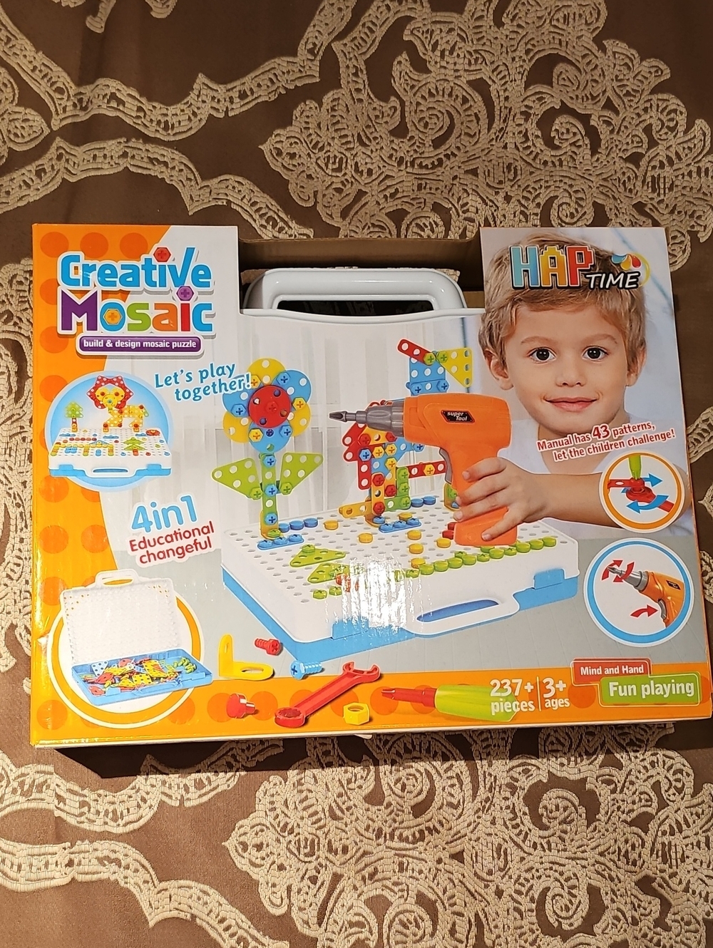 Kids Building Set — Orange, Blue & Green